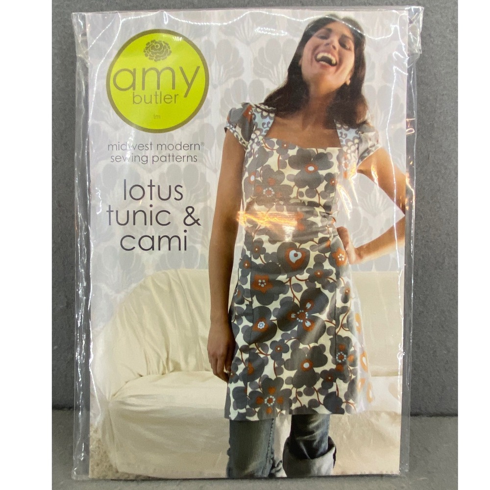 Amy Butler Midwest Modern Lotus Tunic Dress Cami Sewing Pattern Sweetheart Neck